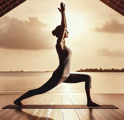 Sesión Inicial Básica de Yoga para la Menopausia 6 postura del Guerrero (Virabhadrasana) YOGA