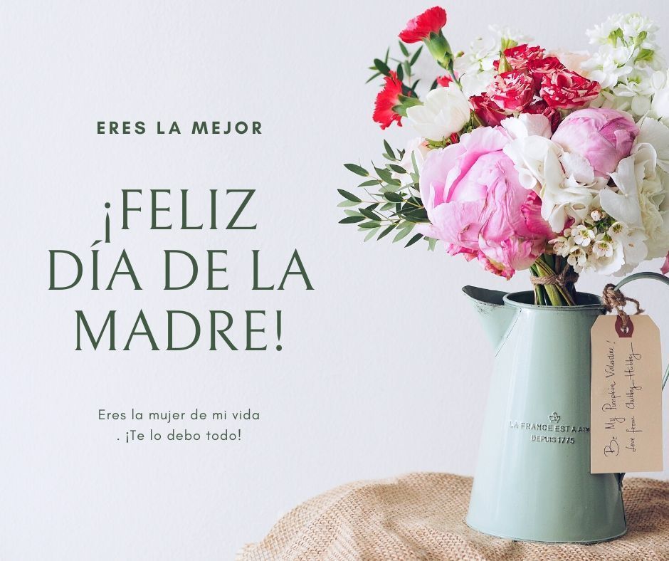 Día de la Madre: Imágenes y Mensajes 2 Verde Rosa Flores Foto Día de la Madre